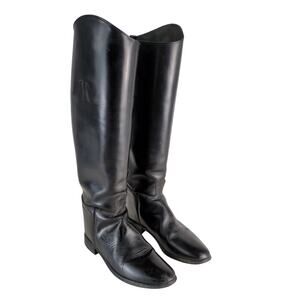 Vintage Women’s 9.5 English Field Riding Boots Black Made USA All Leather Uppers